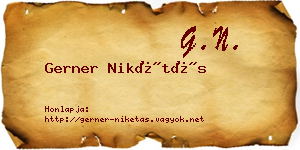 Gerner Nikétás névjegykártya